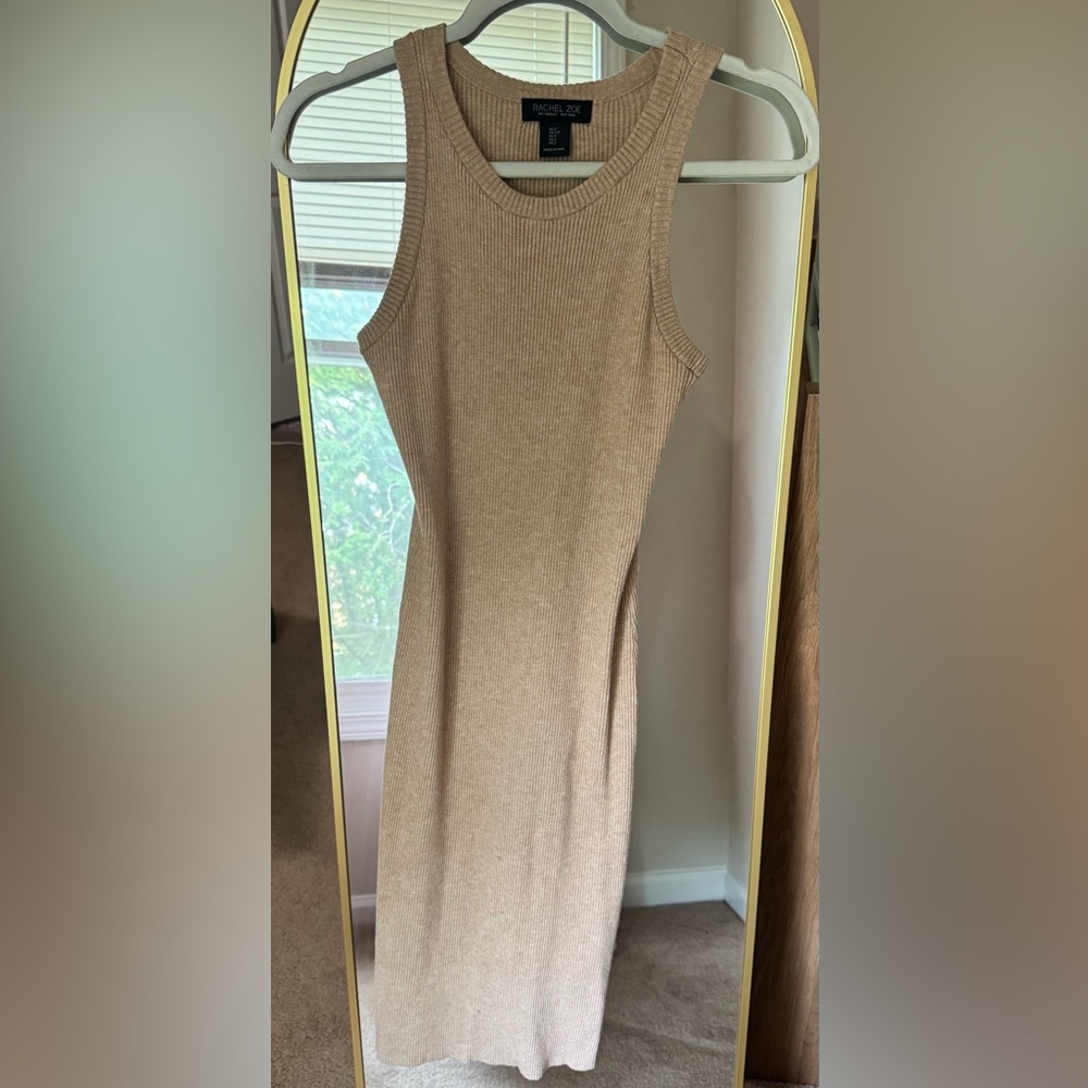 Elegant Tan Sleeveless Dress